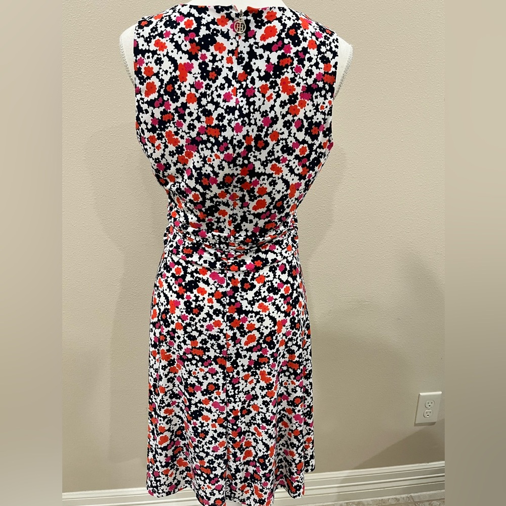 Tommy Hilfiger Floral Midi Dress - Red, Black, White 0014 - Picture 5 of 6